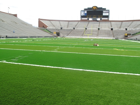 Here's a view of Kinnick Stadium's new FieldTurf looking north to south. (Scott Dochterman/The Gazette)